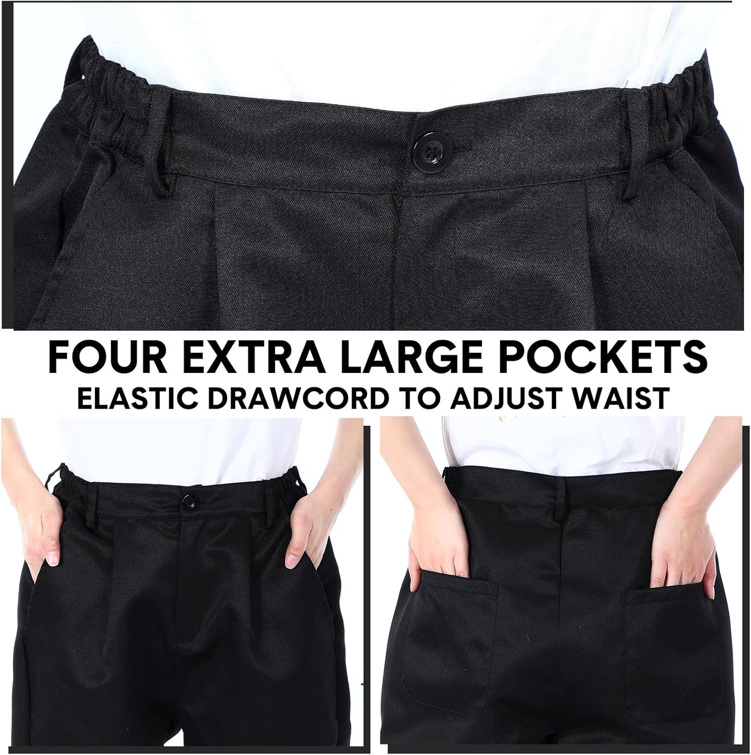 Classic Men's Chef Pants with 4 Pocket Chef Cargo Pant for Restaurant Kitchen - Image 3