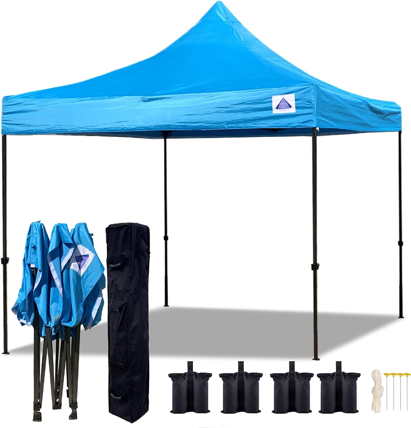 DELTA 10'x10' Pop Up Party Tent Commercial Instant Party Wedding Canopy Shelter Ez + Wheel Bag + 4 Weights -10'x10' D Model Burnt Orange