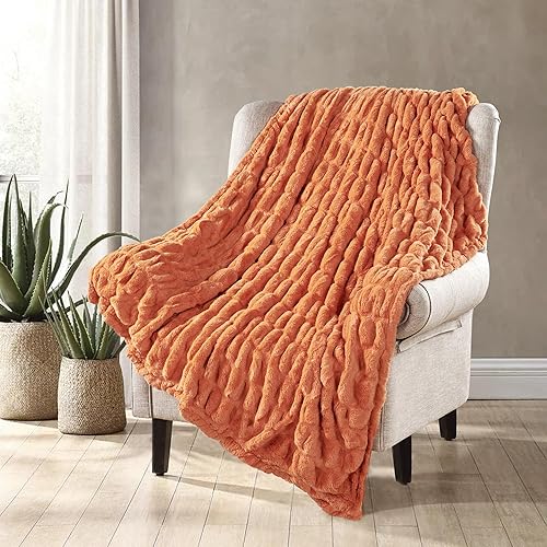 Miniatura 4 de HESTIN Juego de 3 fundas de almohada y fundas de almohada de piel sintética, 20 x 20 pulgadas, funda de almohada decorativa para sofá, manta cálida