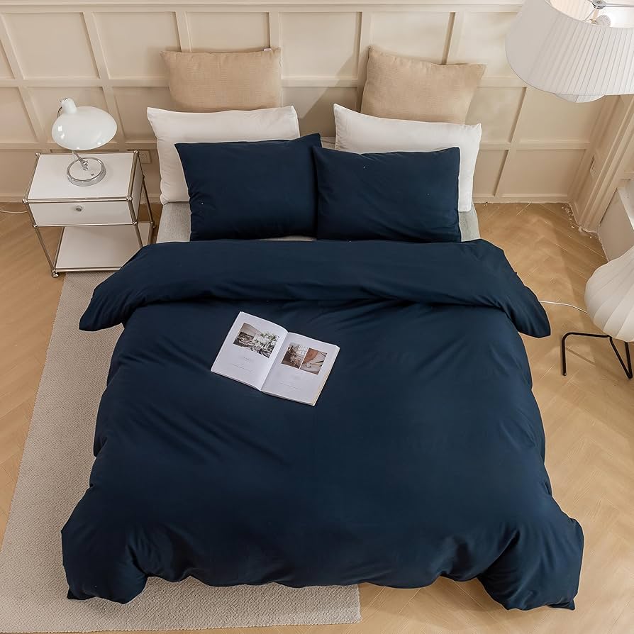 Amazon.com: ECOCOTT Navy Blue Duvet Cover Oversized King