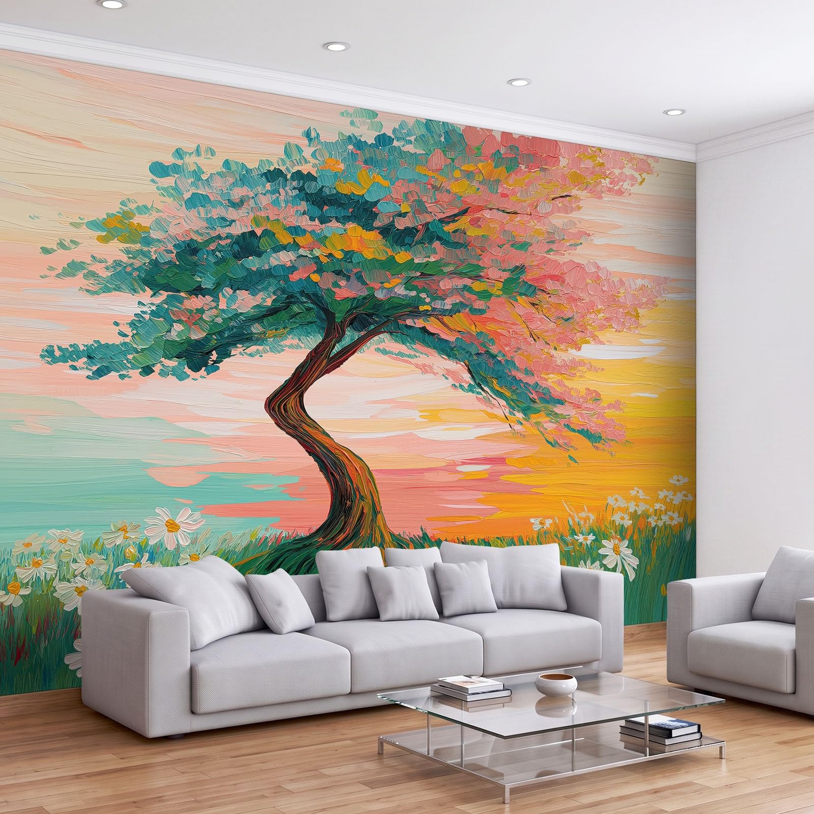 500 x 280 cm, fototapeta z włókniny, bajeczny krajobraz, rośliny, kwiaty, fototapeta, do salonu, tapeta z włókniny, efekt 3D, tapeta na fizelinie, odporna na promieniowanie UV, dekoracja ścienna