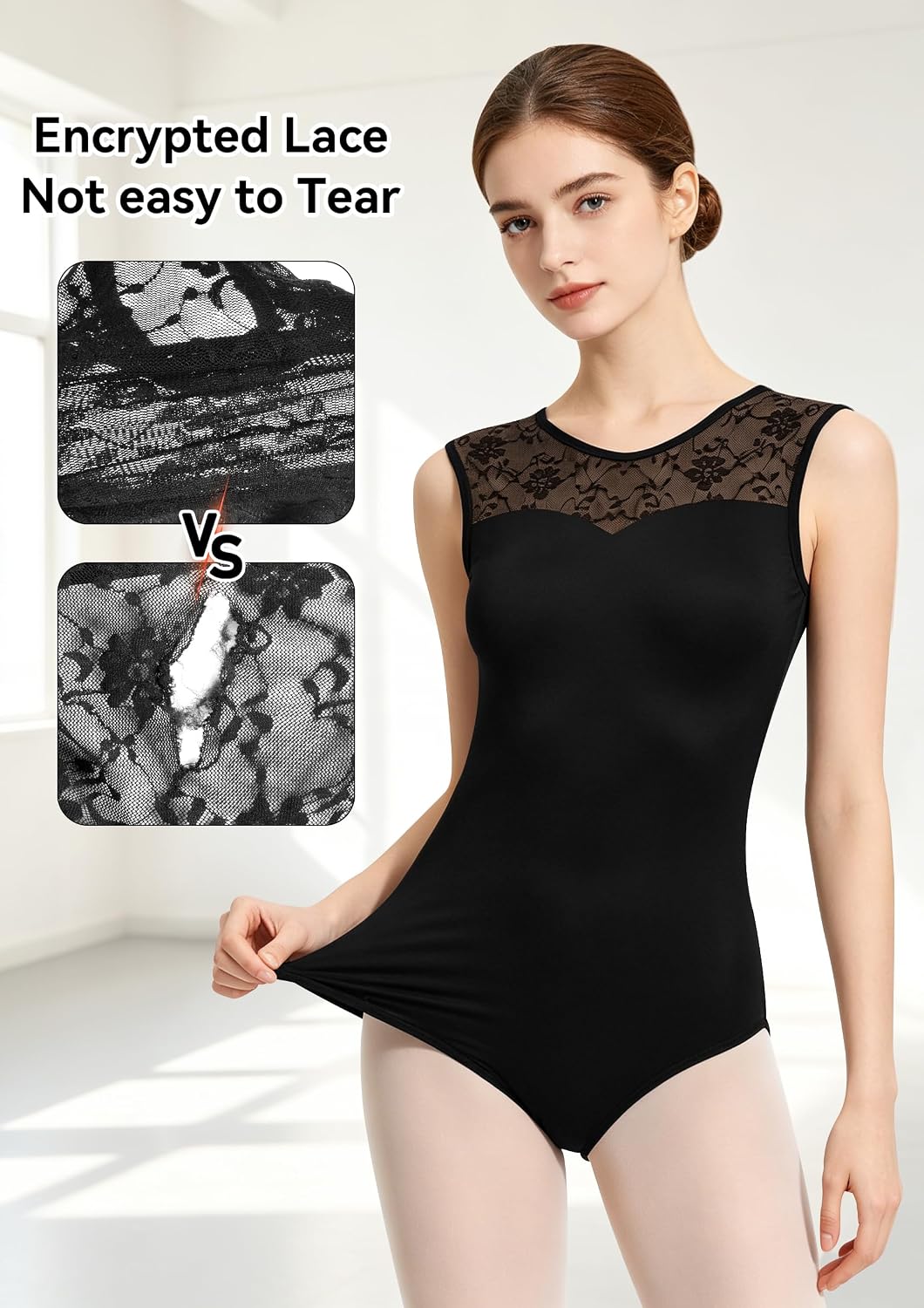 Women Ballet Leotard Lace Dance Leotard with Tights