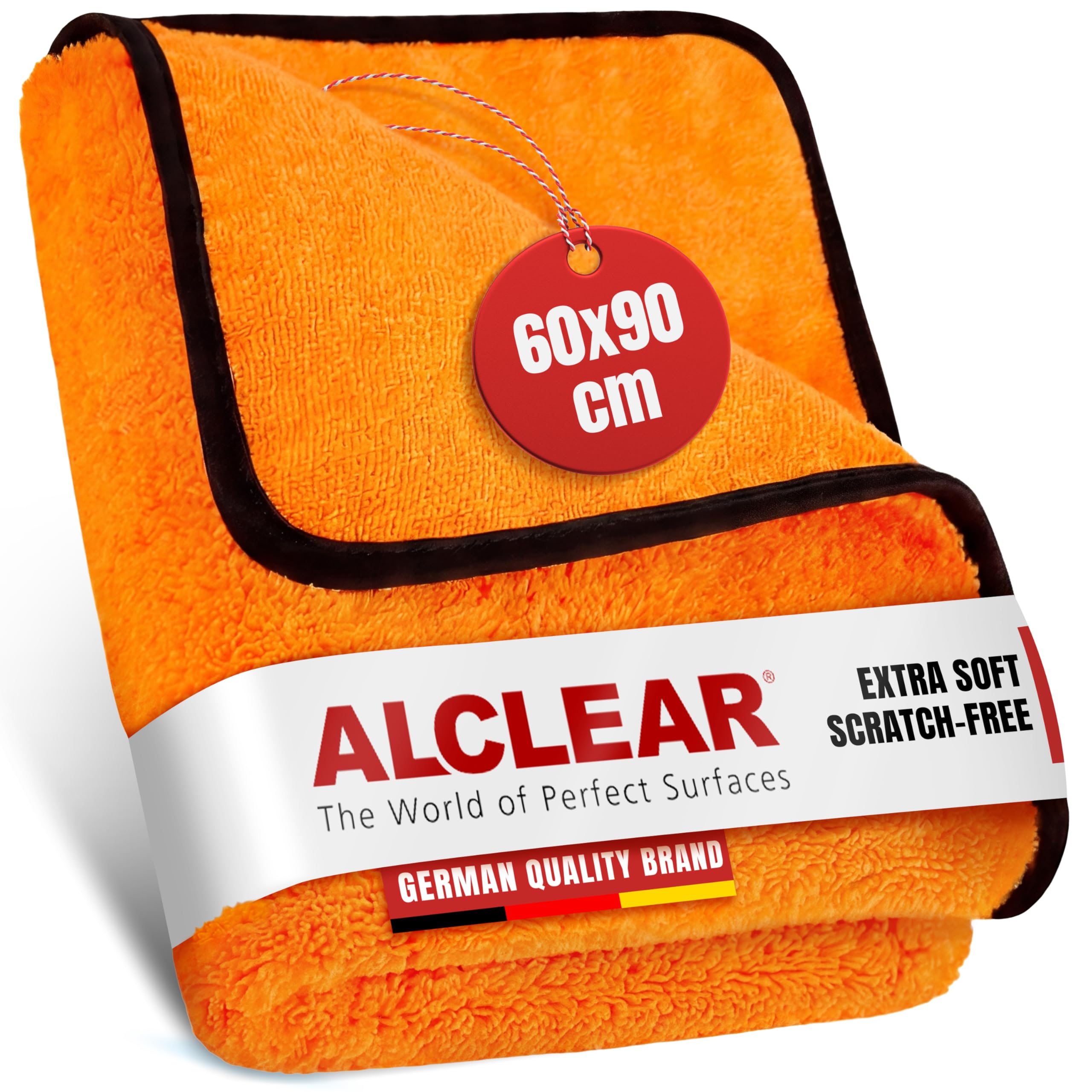 ALCLEAR 9520 Ściereczka do osuszania samochodu XXL – ściereczka z mikrofibry do pielęgnacji samochodu, chłonna, 90 x 60 cm do suszenia bez zarysowań, ściereczka z mikrofibry – ściereczka do
