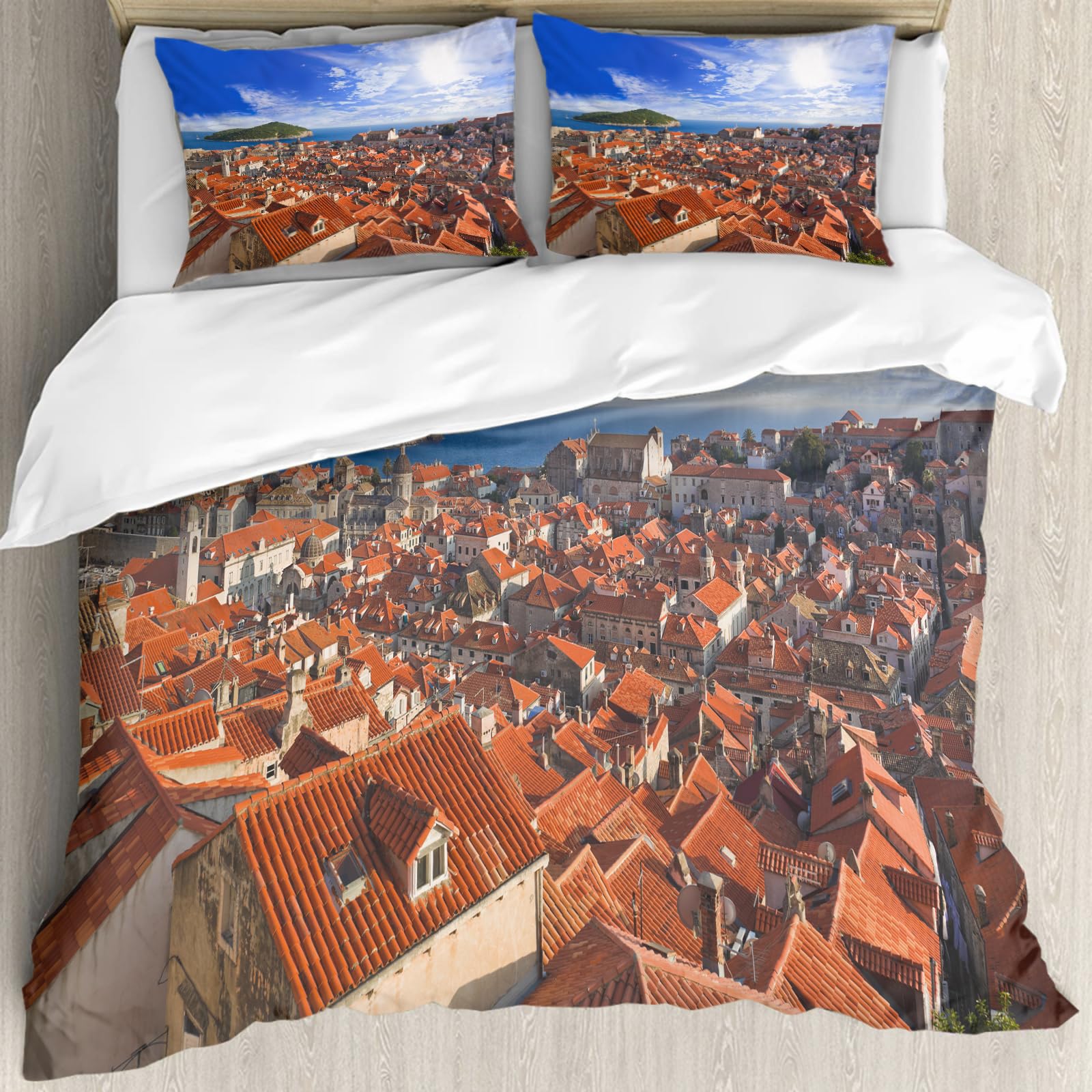 Housse de couette et d'oreiller 228x264 cm lit hypoallergénique