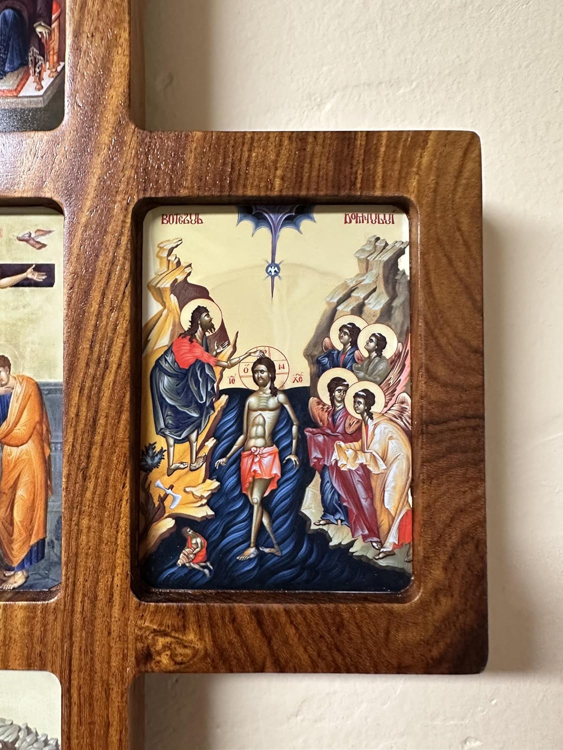 Wooden Orthodox Wall Cross with Icons of the Great Feasts