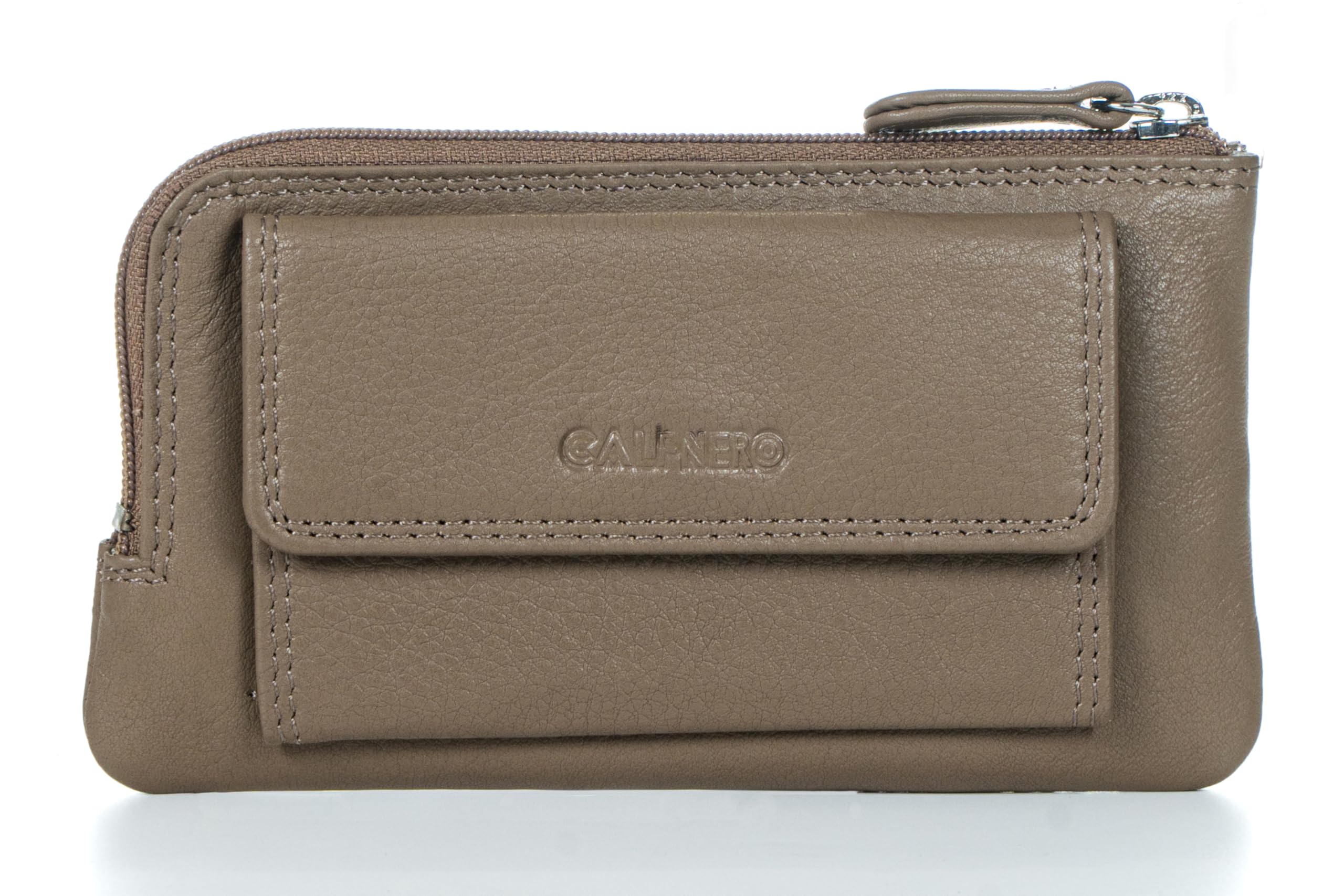 calfnero Genuine Leather Key Case Multi use Key and Coin Wallet with Zip and Flap Pocket-Black Leather Key Case (Kara) (Tope)-picture-47