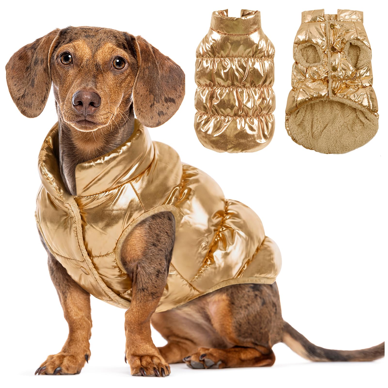 AOFITEE Traje de nieve para perro, abrigo para clima frío, chaqueta impermeable para perros pequeños, chaqueta ligera para perro, abrigo de invierno para perro, chaleco de forro polar cálido, ropa