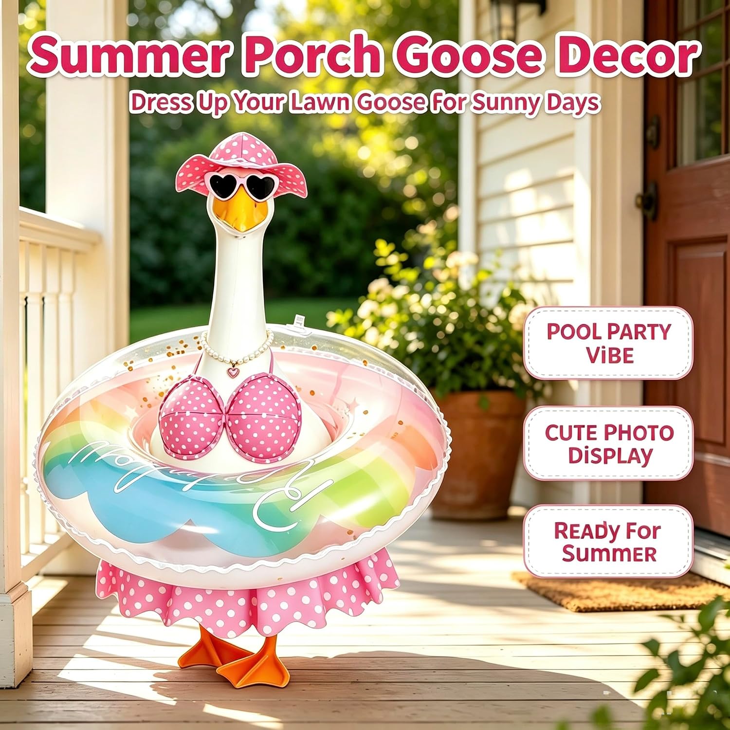 Porch Goose Bikini Outfits, 23" Porch Goose Clothes, Summer Pool Yard Decor image 4