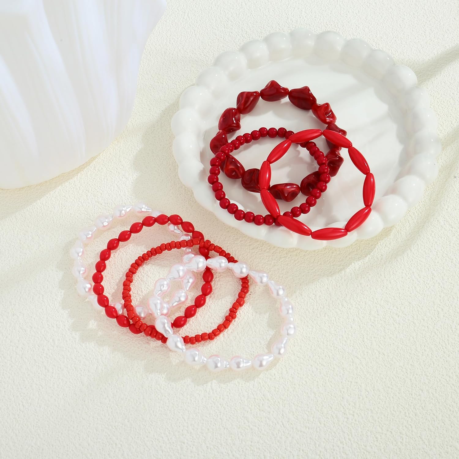 WOWORAMA Layered Shell Beads Bracelet Set for Women Gold Sea Shell Fish Charm Bracelet Stackable Summer Surfer Bracelets Boho Multi Layer Seashell Strand Bracelets - Image 5