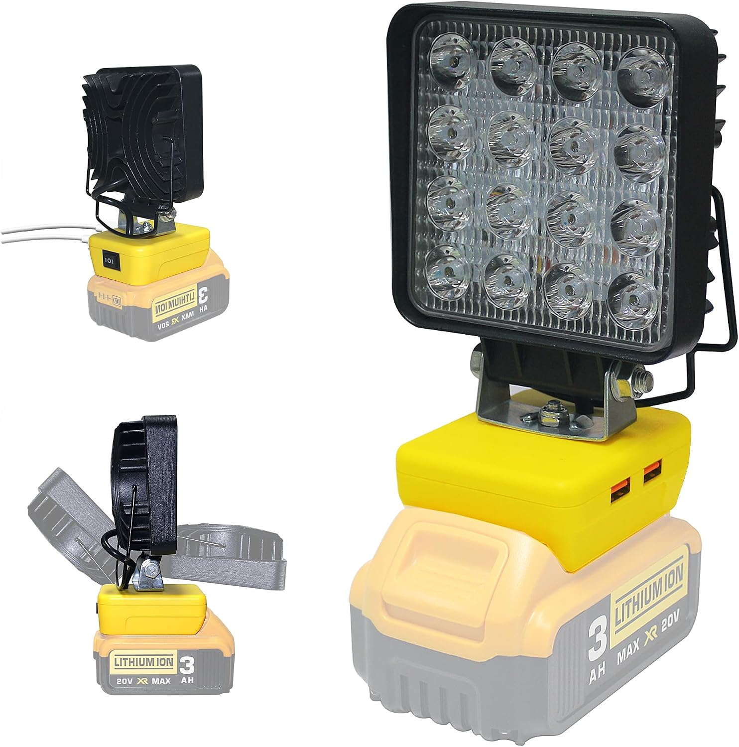 Cordless LED Work Light For DeWalt 20V Battery – 2800LM Portable Flood Light & Flashlight