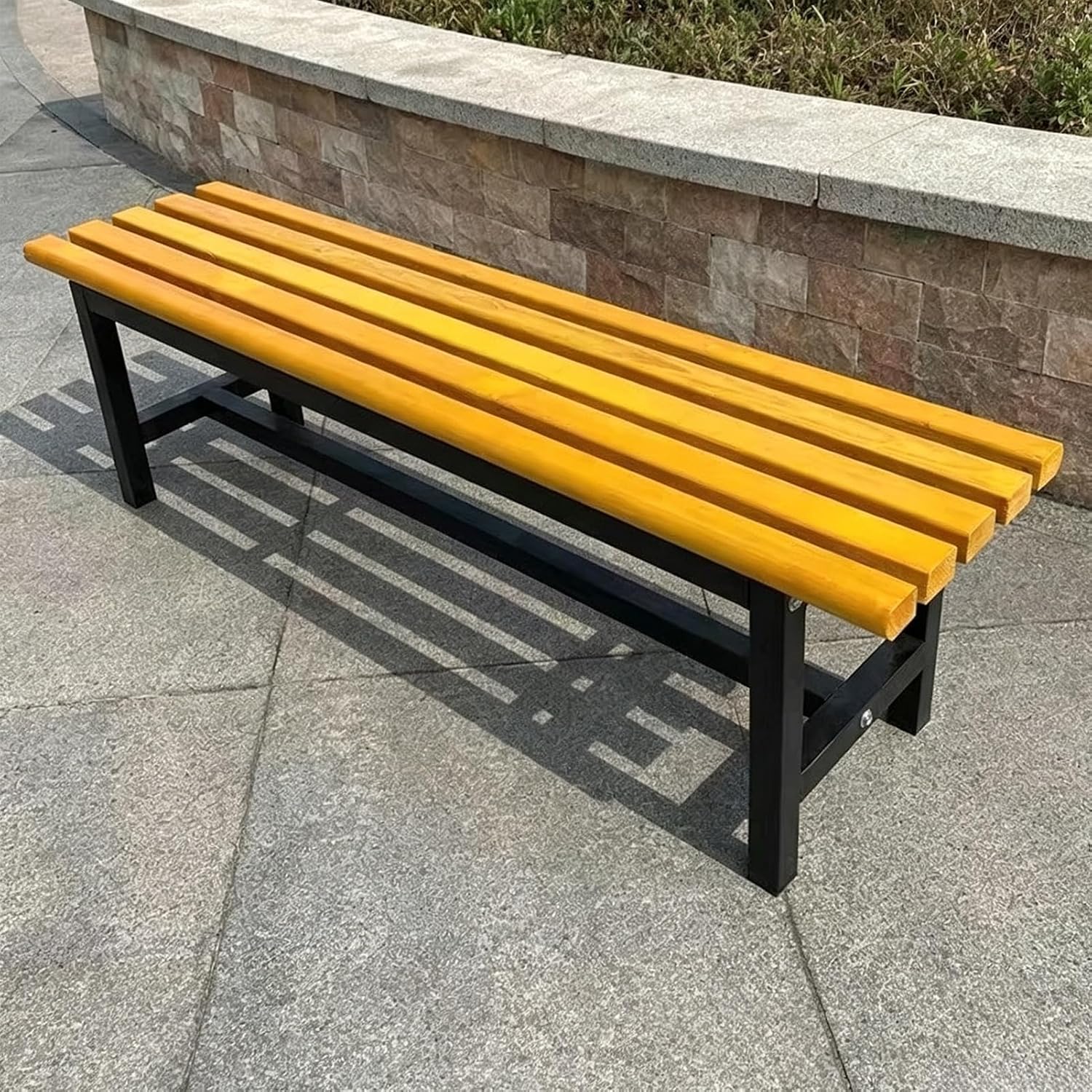 JKGHK Outdoor Garden Bench Solid Wood Chair, Backless Patio Bench Seat