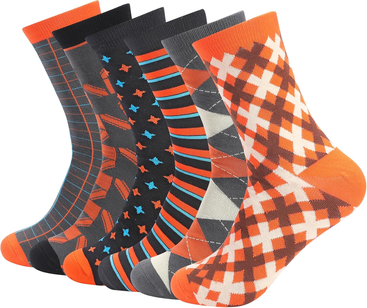 Forony Dress Socks Combed Cotton Anti Odor Quick Dry Moisture Wikcing Size 8-13 Crew Socks