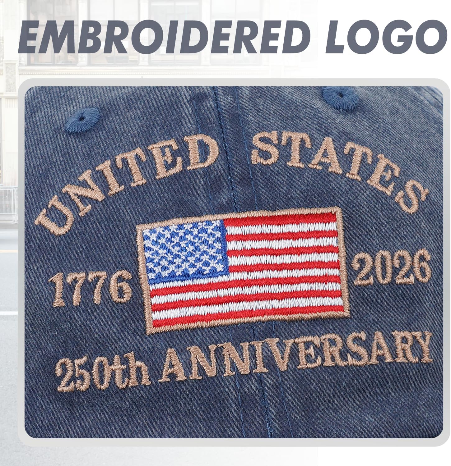 250 Anniversary USA Hat Baseball Cap for Men Women Embroidered