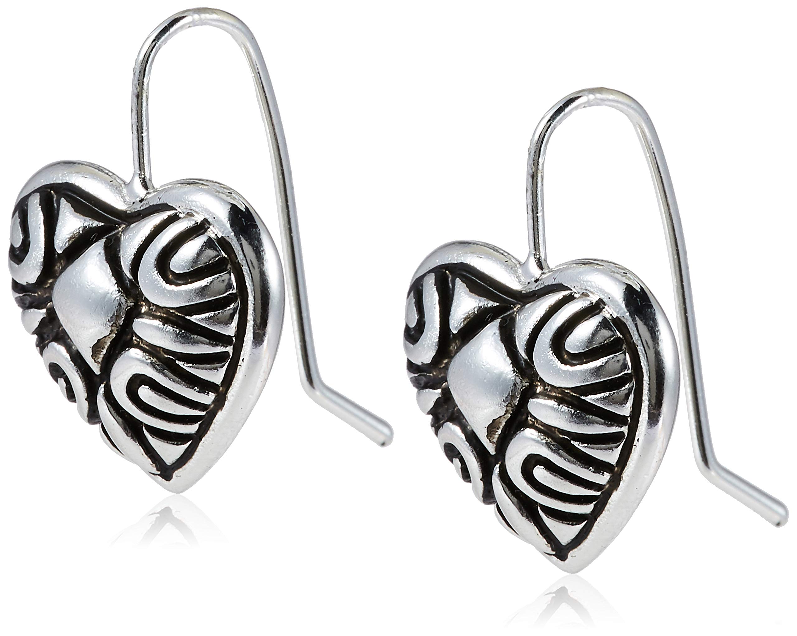 Estele Silver Tone Patterned heart Drop Earrings For Girls & Women (B08CQ6HD8X) Amazon Price History, Amazon Price Tracker