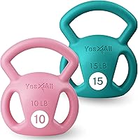 Vista 11 de Yes4All Kettlebell, Strength Training Kettlebells for Women, Wide Multi-grip Textured Handle for Home Gym Exercises & Full Body Workout, Single 5–25