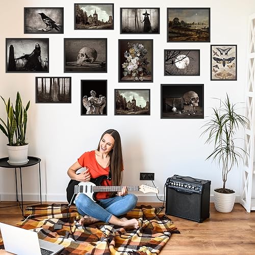 Miniatura 6 de 18 piezas de póster gótico de Academia oscura para pared, decoración del hogar, arte de pared estético, imágenes espeluznantes góticas, pósteres