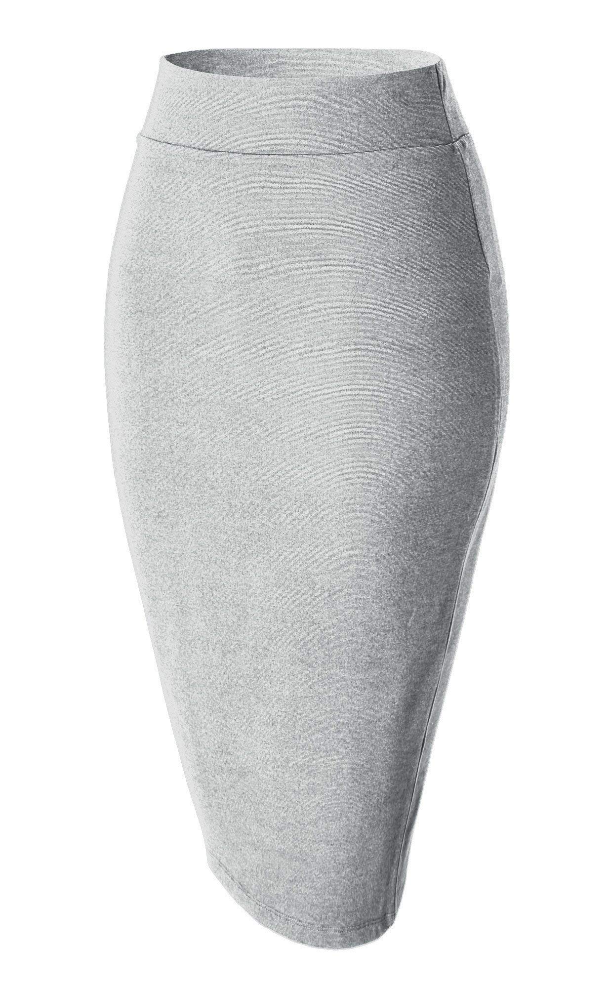 Urban GoCo Mujeres Falda Midi Lápiz Cintura Alta Elasticidad Bodycon Tubo Falda Oficina
