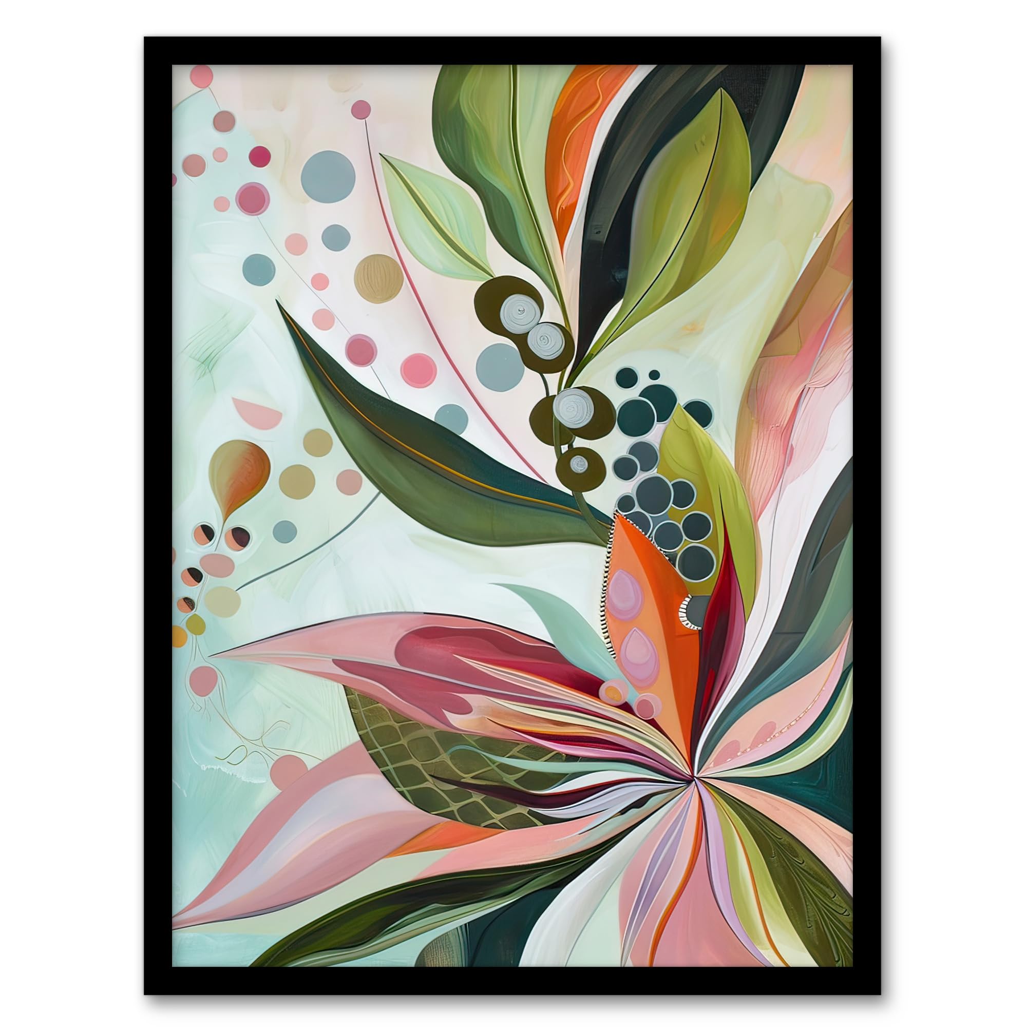 Abstract Tropical Exotic Leaves Floral Painting Wall Art Poster Print