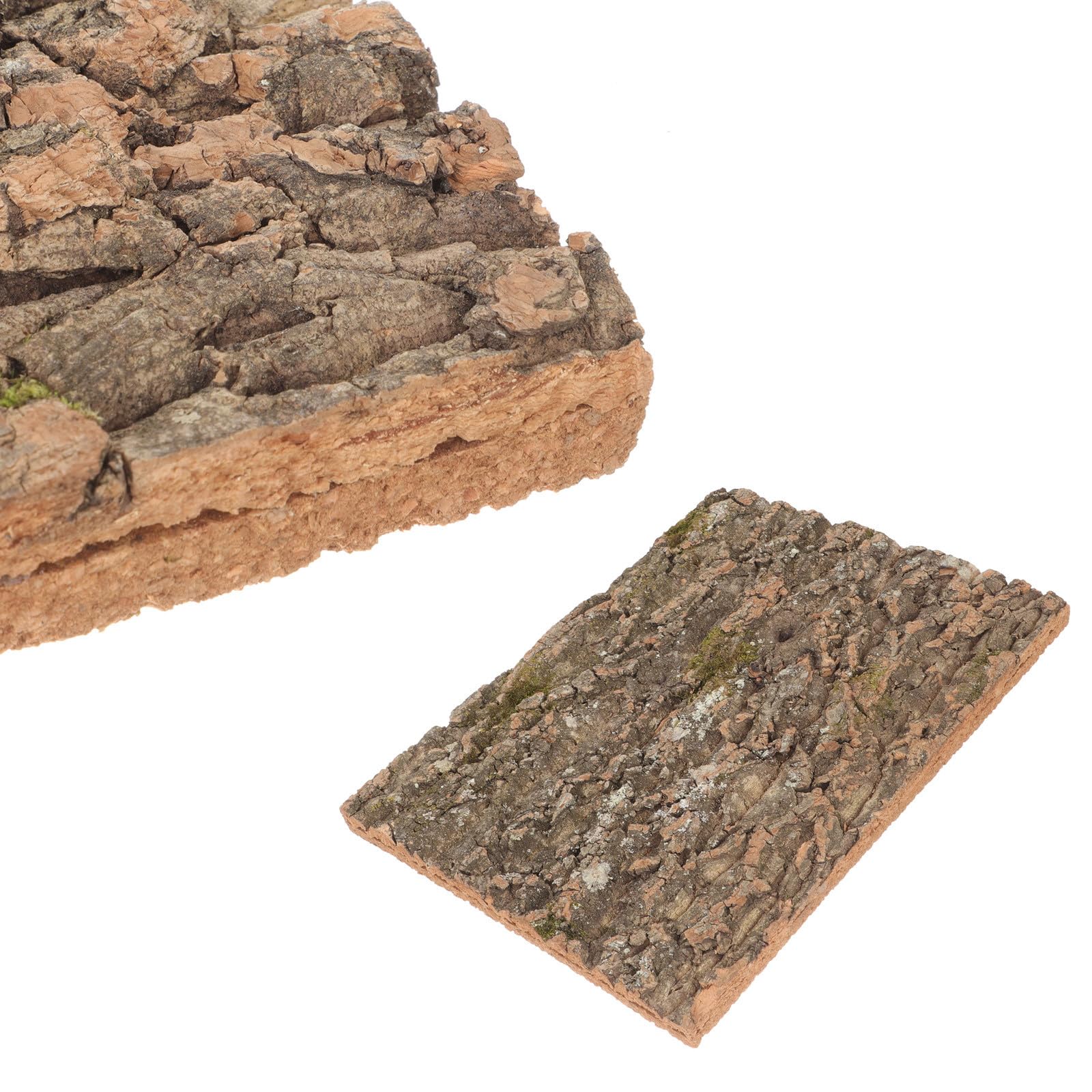 Warmhm Lizard Climbing Cork Bark Reptile Bark Stain Resistant Climbing Platform Cork 15.72X11.79X0.79 In Terrarium for Reptile Cage PET