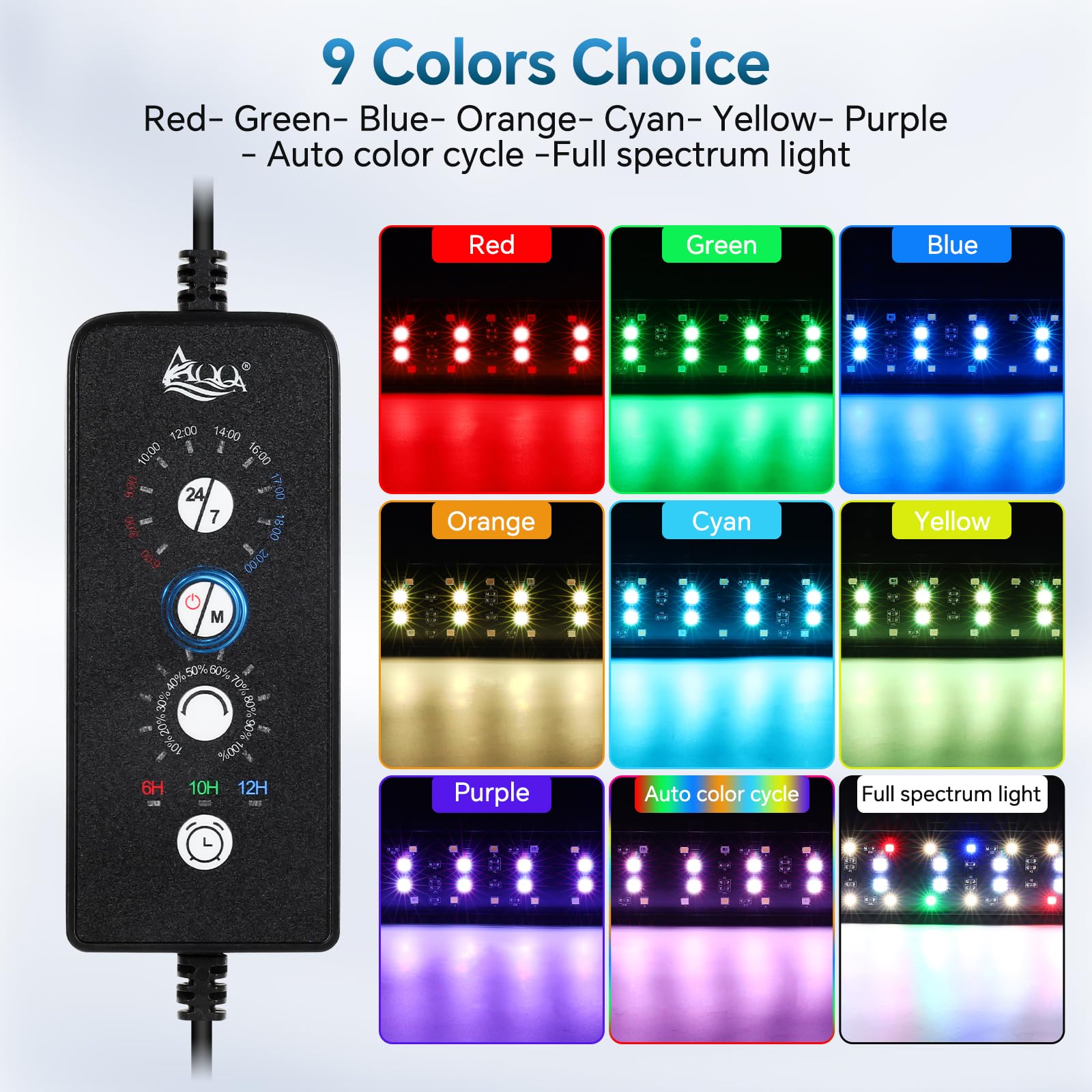AQQA Éclairage LED pour aquarium - 36 W