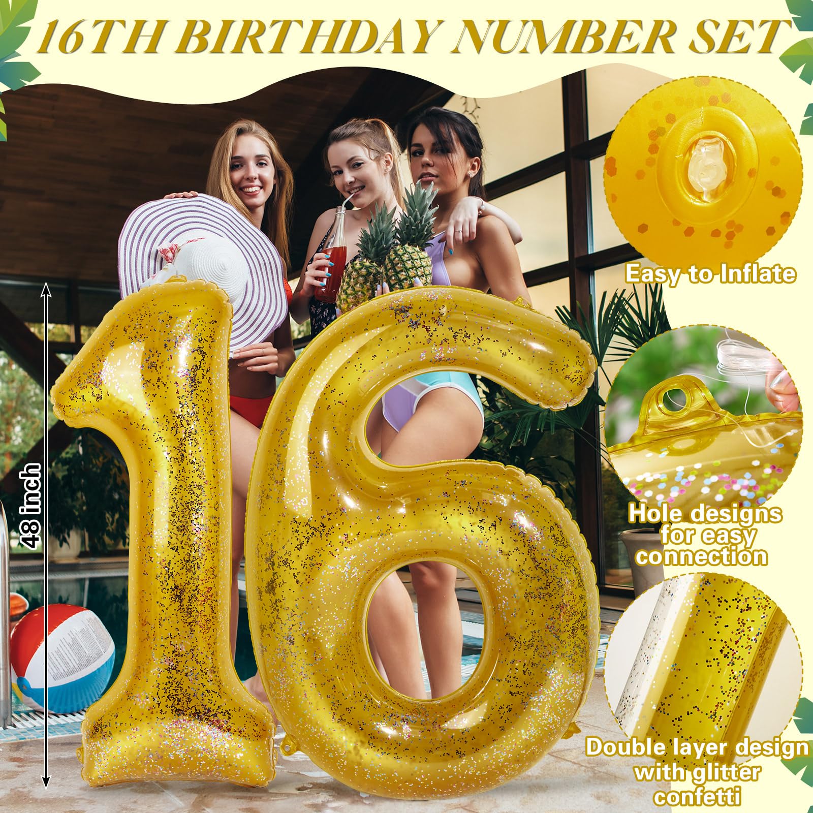 Snapklik.com : HyDren 48 Inch Inflatable Number Pool Float - Giant ...