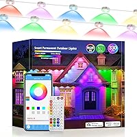 Vista 1 de Luces de Cadena para Exteriores Permanentes 330 pies RGB+IC, Control por Aplicación, Funciona con Alexa, Asistente de Google, Resistente al Agua