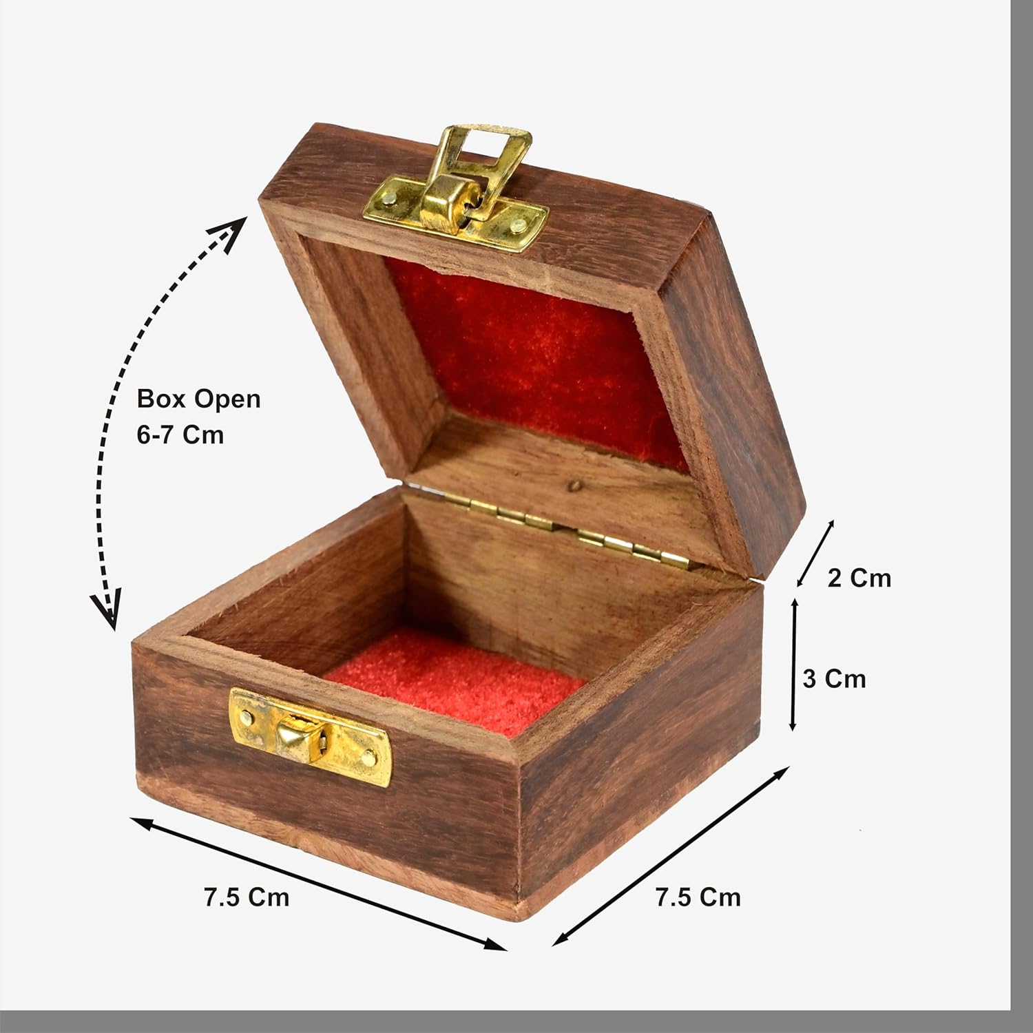 MPIRE Handicraft Wooden Mini Storage Box Small Size Organizer For Ear Rings, Rings and Nose Pins Storage Box Brown Gift Pouch Bag