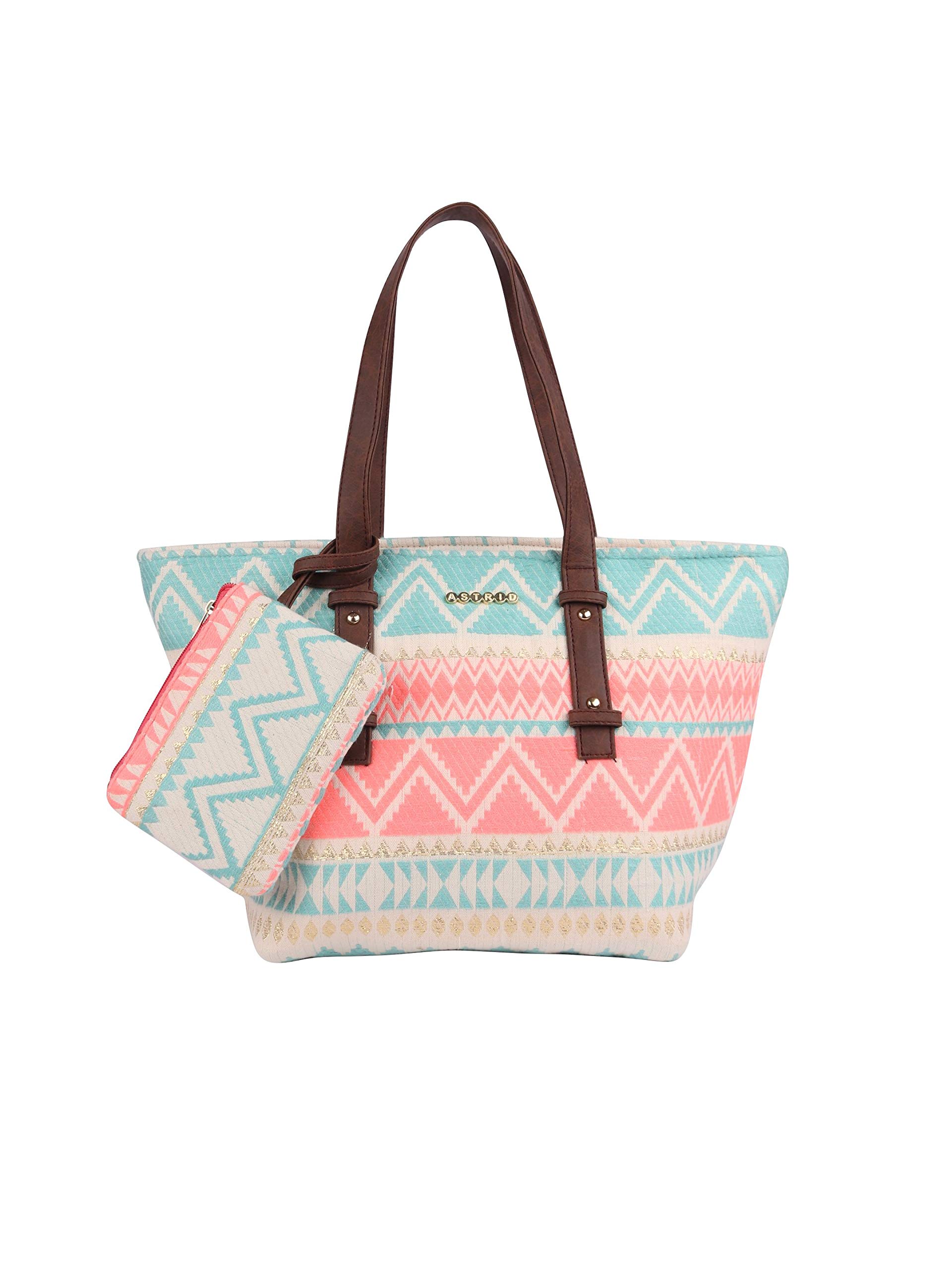 ASTRID Cotton Textured Tote Bag With Coin Pouch (multicolor) (B08SBZF9Y3) Amazon Price History, Amazon Price Tracker
