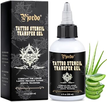 Pjordo Tattoo Stencil Transfer Gel Solution, Safe & Long-Lasting Professional Tattoo Transfer Cream Gel for Paper Stickers, Stencil Stuff Supplies for Tattoo Artists & Beginners