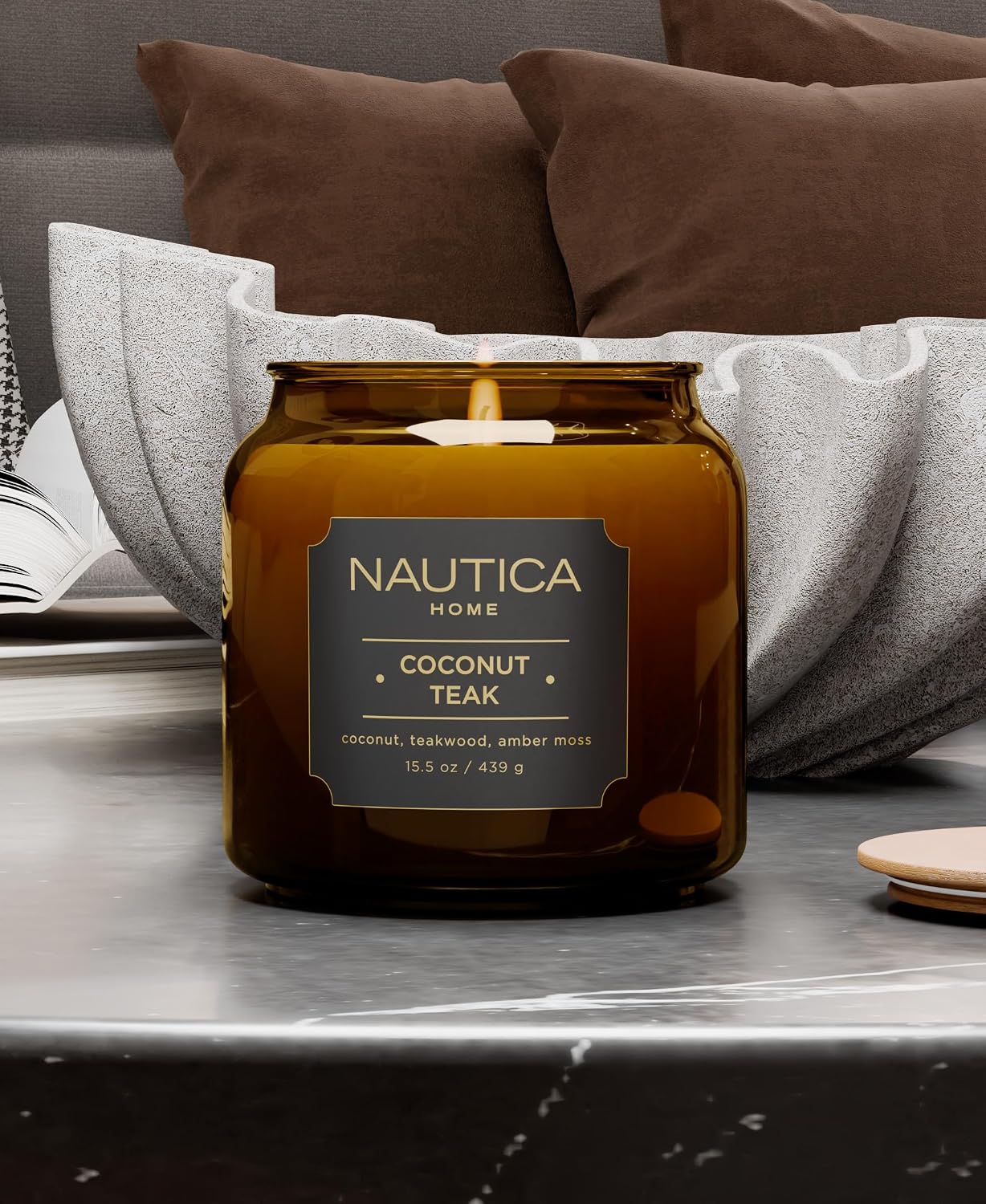 Nautica Soy Blend Wax Candle, Coconut Teak, 15.5 oz.