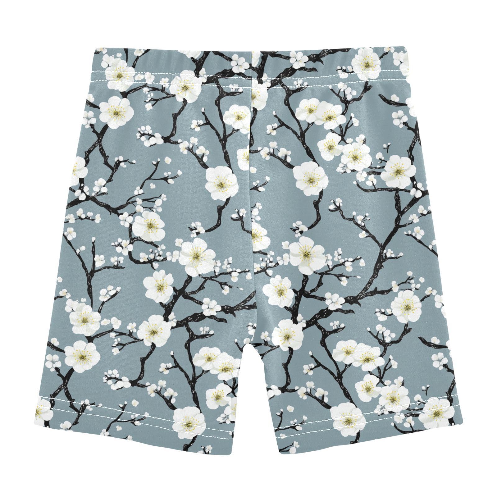 Sletend White Floral Soft Cotton Girls' Shorts Lightweight Elastic Waist Shorts for Summer Fun Ideal for Layering or Daily Outfits Available in 4T to 10Y