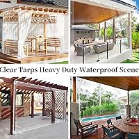 Vista 7 de Lona Transparente 3x6 pies Lonas Transparentes Resistentes Impermeables 14mil Engrosadas Lonas Transparentes con Ojales, Cubierta Impermeable