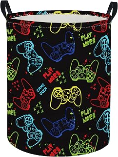 Baby Laundry Hamper kids laundry Basket Waterproof Laundry Bag for Bedroom Clothes Organizer Room Décor(Game)