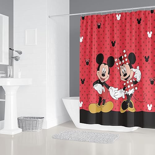 Miniatura 2 de Juego de cortinas de ducha antideslizantes con 4 piezas incluye cortina de ducha, alfombras, tapa de inodoro y tapete de baño. Cortina de baño de