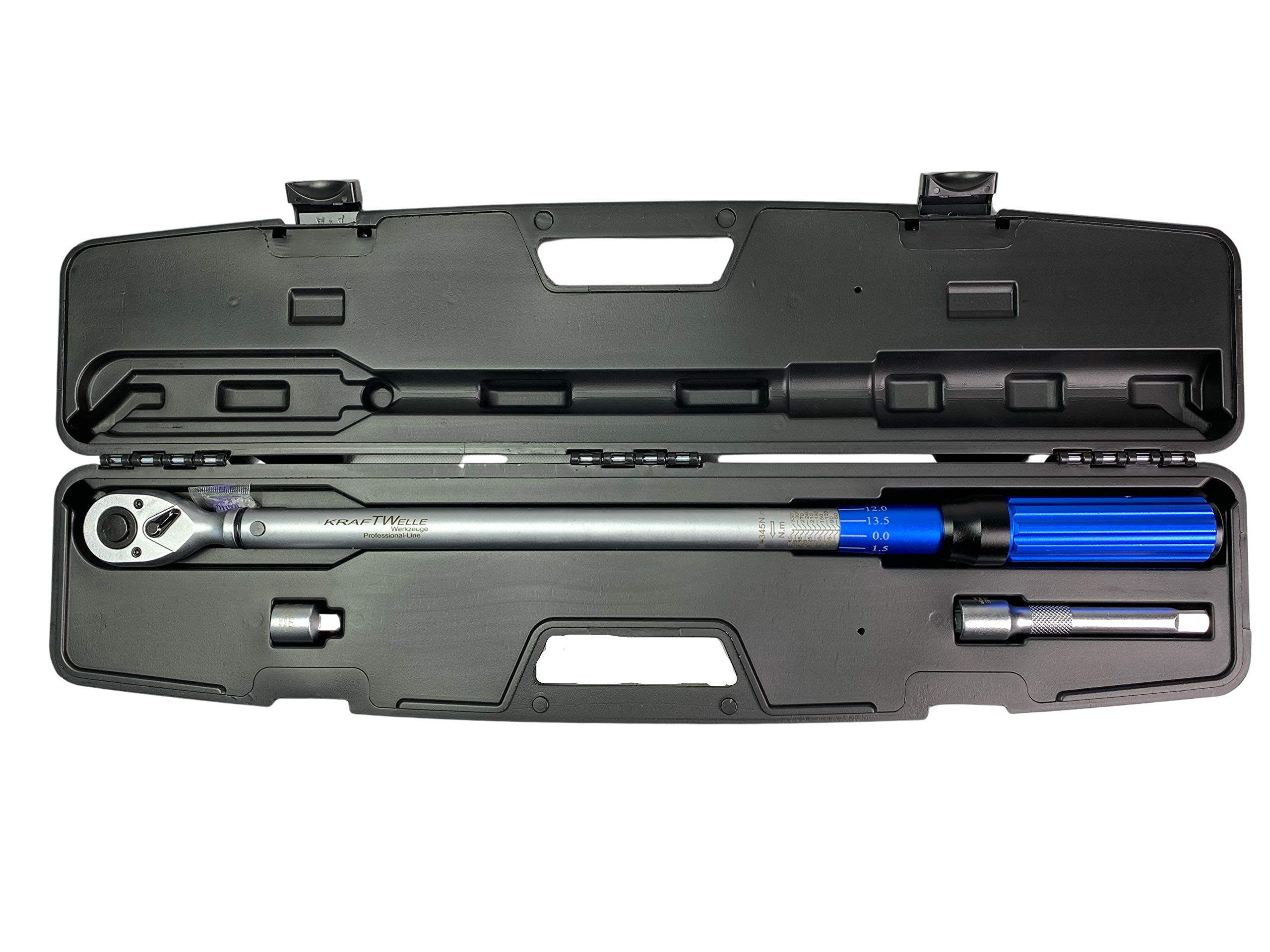 Kraftwelle Clé dynamométrique à cliquet réversible 1/2" 60-345 NM pour voiture industrielle professionnelle