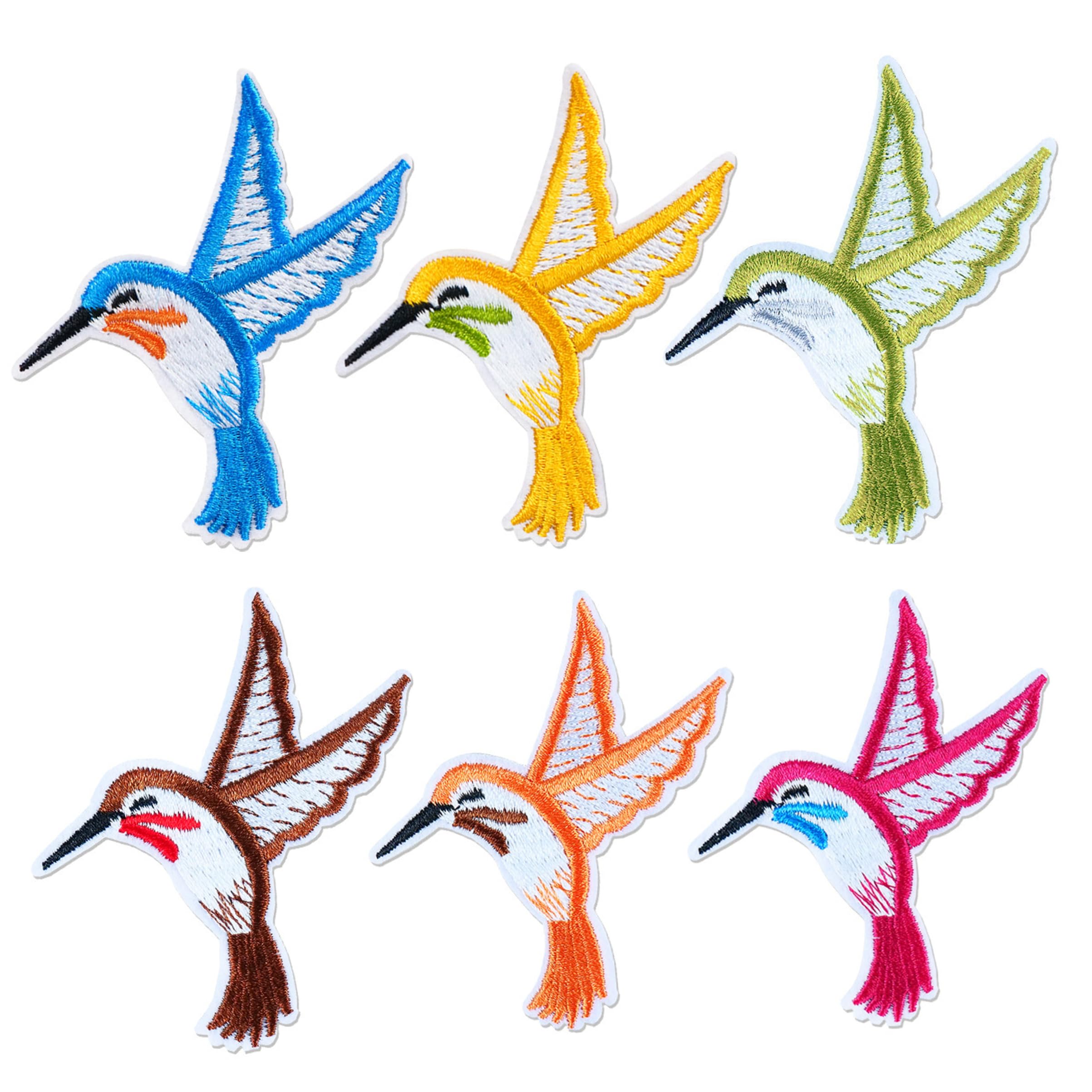 Xdyyjrasa Embroidery Patches - 6 Pcs Iron On Embroidery Patches, Assorted Bird Embroidered Appliques for Jackets Clothing DIY Decor & Repair