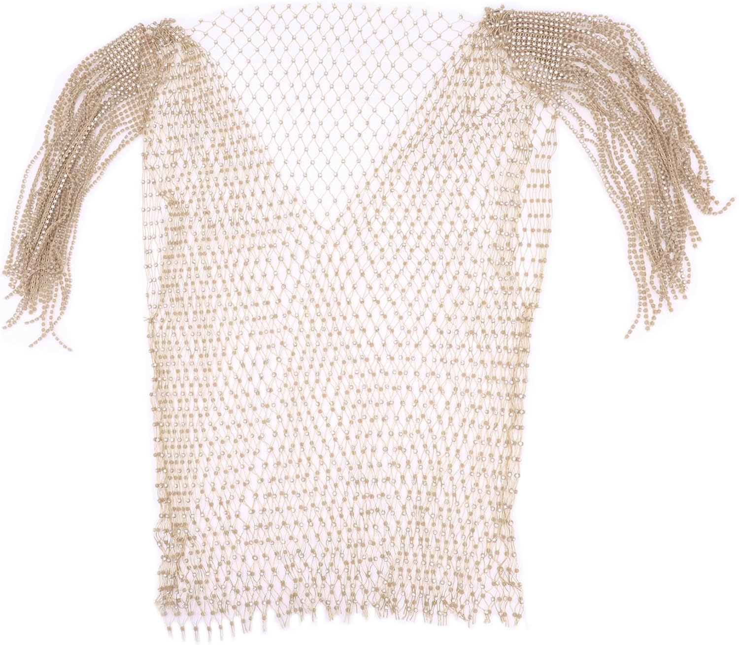 RARITYUS Women Sparkle Rhinestone Mesh Crop Top Sexy Fringe Shoulder T Shirt Hollow Out Crystal Tank Tops Party Clubwear - Image 6