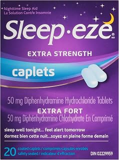 Sleep Eze Extra Strength Caplets - 20 Count- For Relieving Occasional Sleeplessness