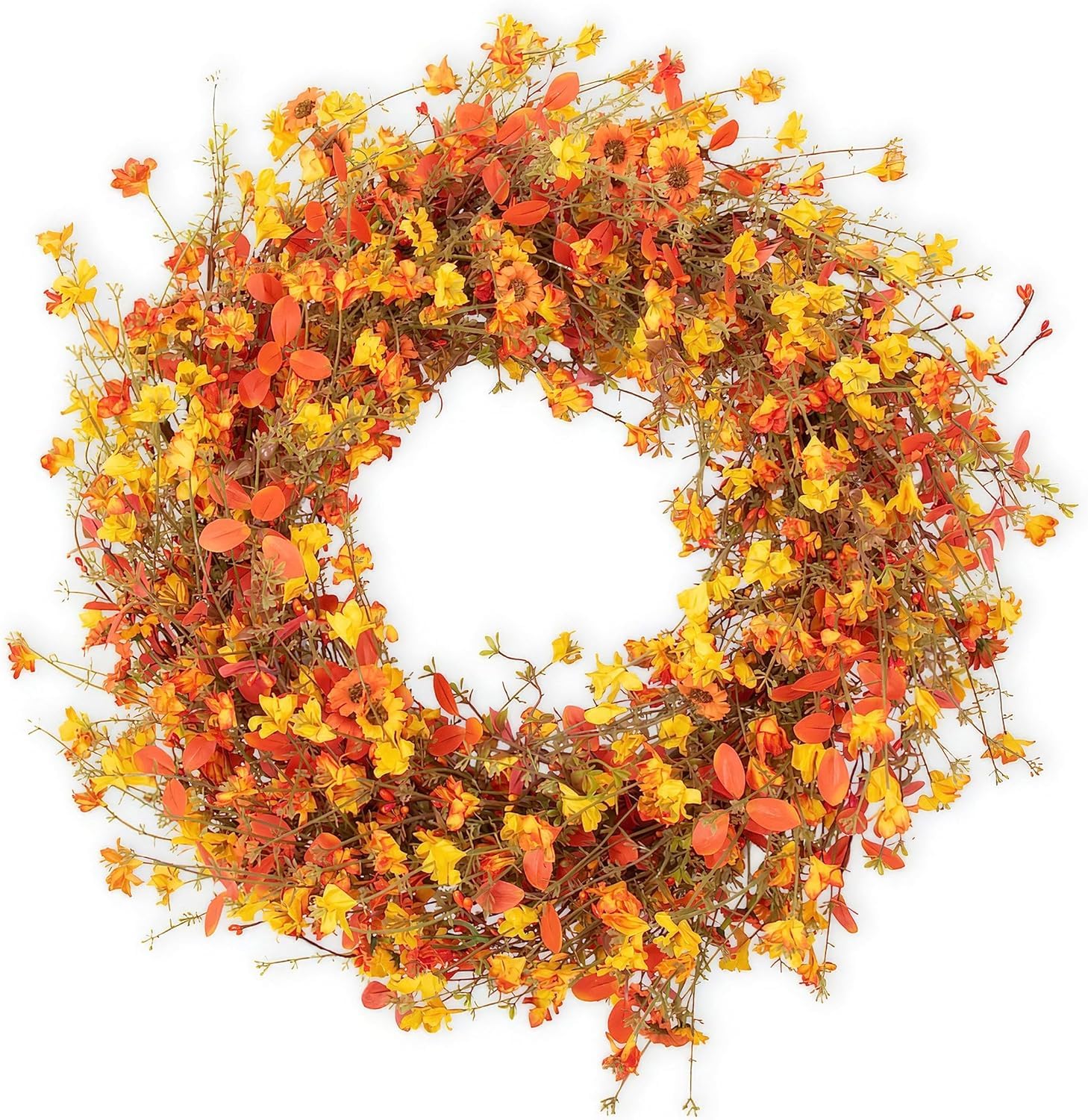 24 Inch Fall Wreaths for Front Door Boho Rustic Autumn Wreath