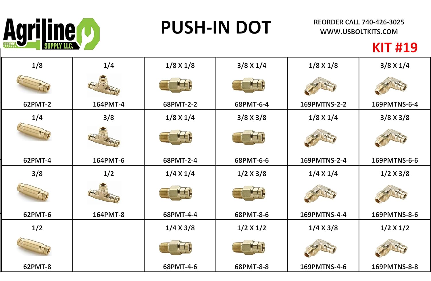Cheapest 🛒 Push-in D.O.T. Brass Fitting Assortment