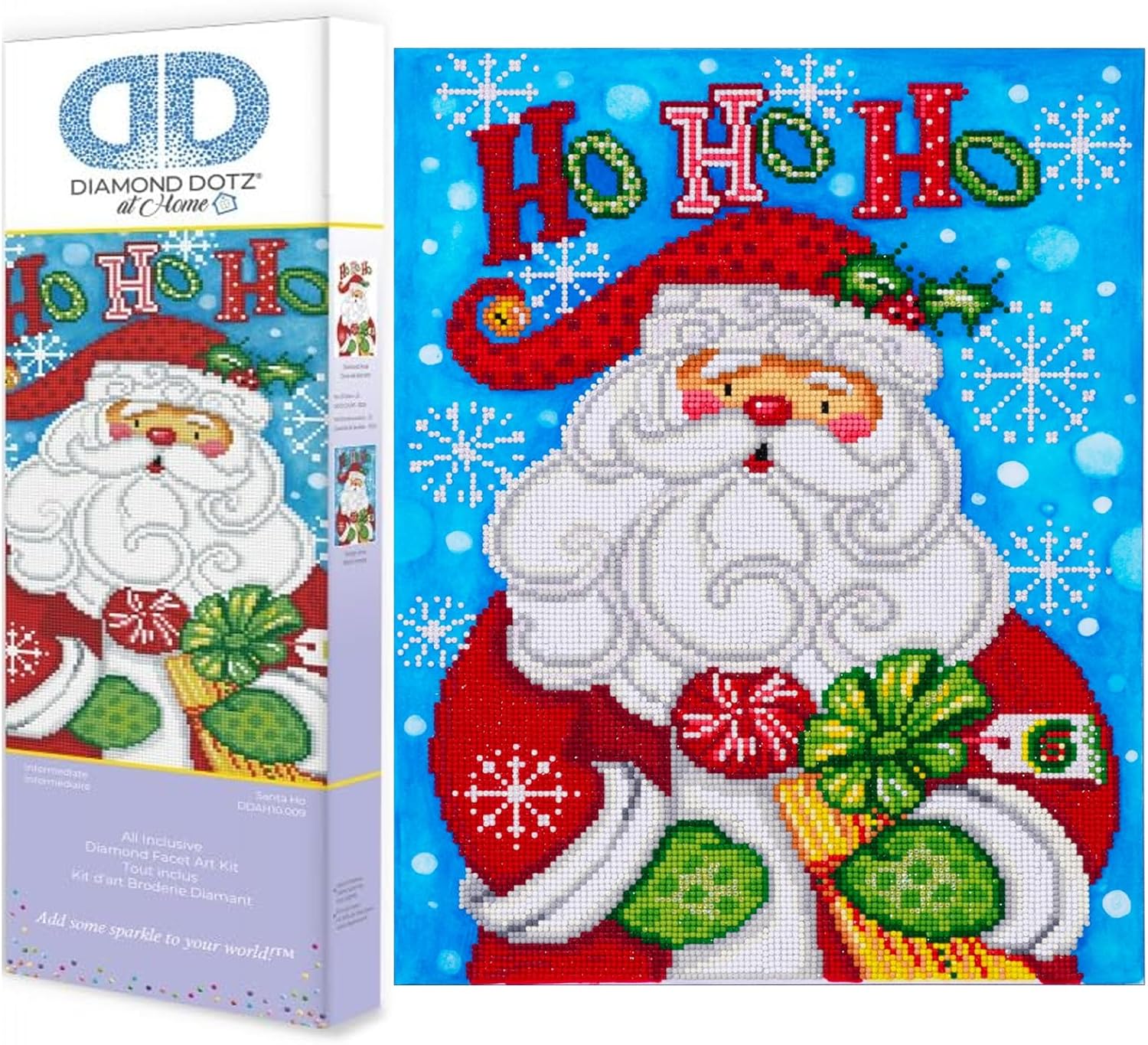 DIAMOND DOTZ at Home Santa Ho Diamond Painting Kits for Adults - Diamond Art Kits a Relaxing Creative Craft Kit with Dotz Gems 13.8x17.7