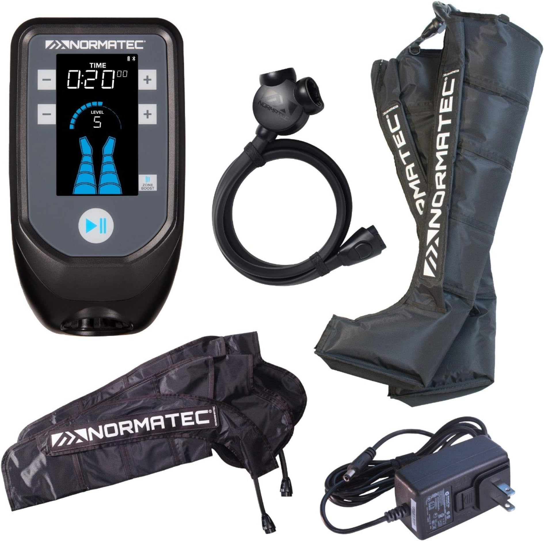 NormaTec Pulse 2.0, Leg & Arm Recovery Package, Dynamic Compression Sleeve System for Muscle Therapy, Deep Tissue Massage Machine for Sore Joints and Muscles, Patented Recovery Technology