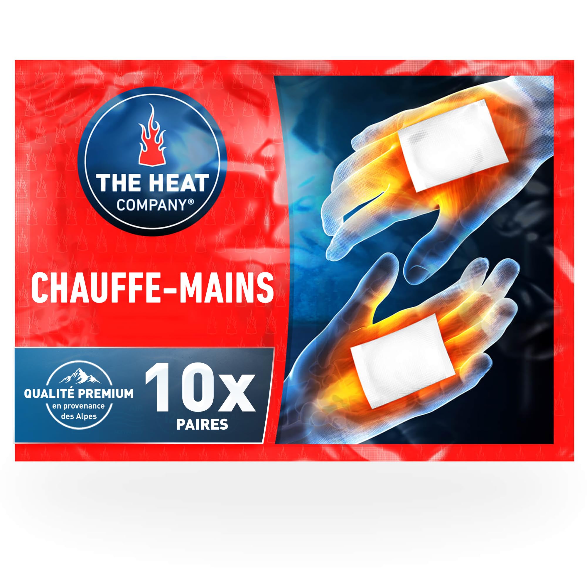 THE HEAT COMPANY Chauffe-Mains - 10 ou 40 Paires - Extra Chaud - Chaufferettes Mains - 12 Heures de Chaleur - Chaleur immédiate - autochauffante - purement Naturel
