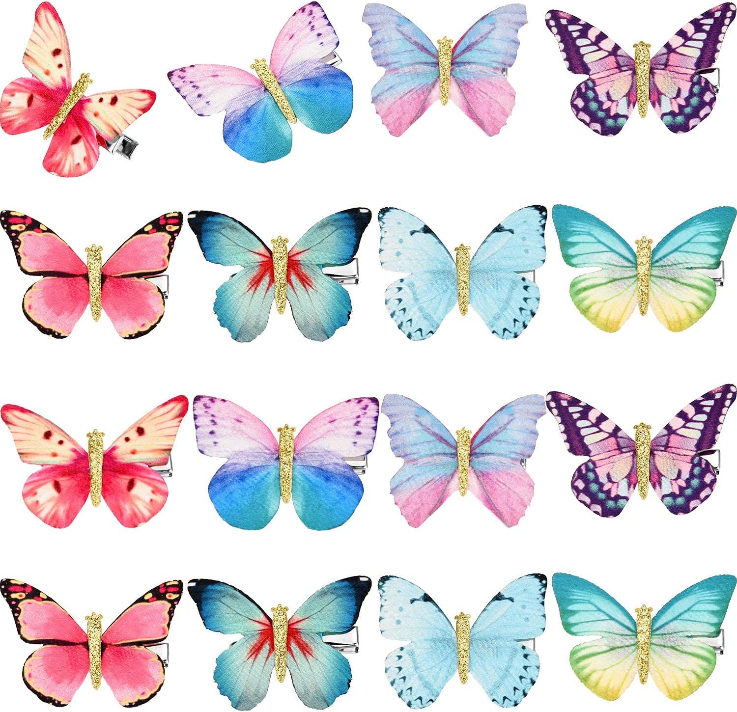 TERRIFI 20 Pieces Butterfly Clips, Baby Hair Clips Butterfly Glitter Barrette for Women Girl and Infant (Color Random)