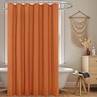 Vista 28 de KOUFALL Cortina de ducha verde para baño, juego de cortina de ducha de lino bohemio lavable e impermeable con ganchos, 72 x 72 pulgadas de largo