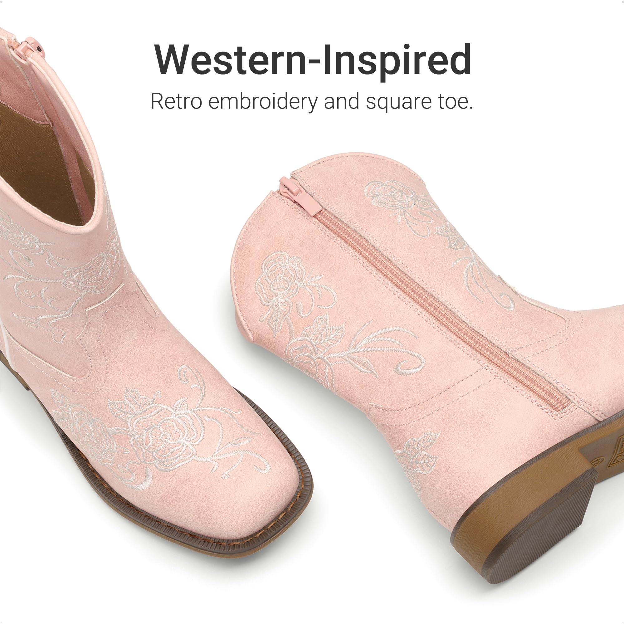 DREAM PAIRS Botas de combate de equitación para niña con pantorrilla media