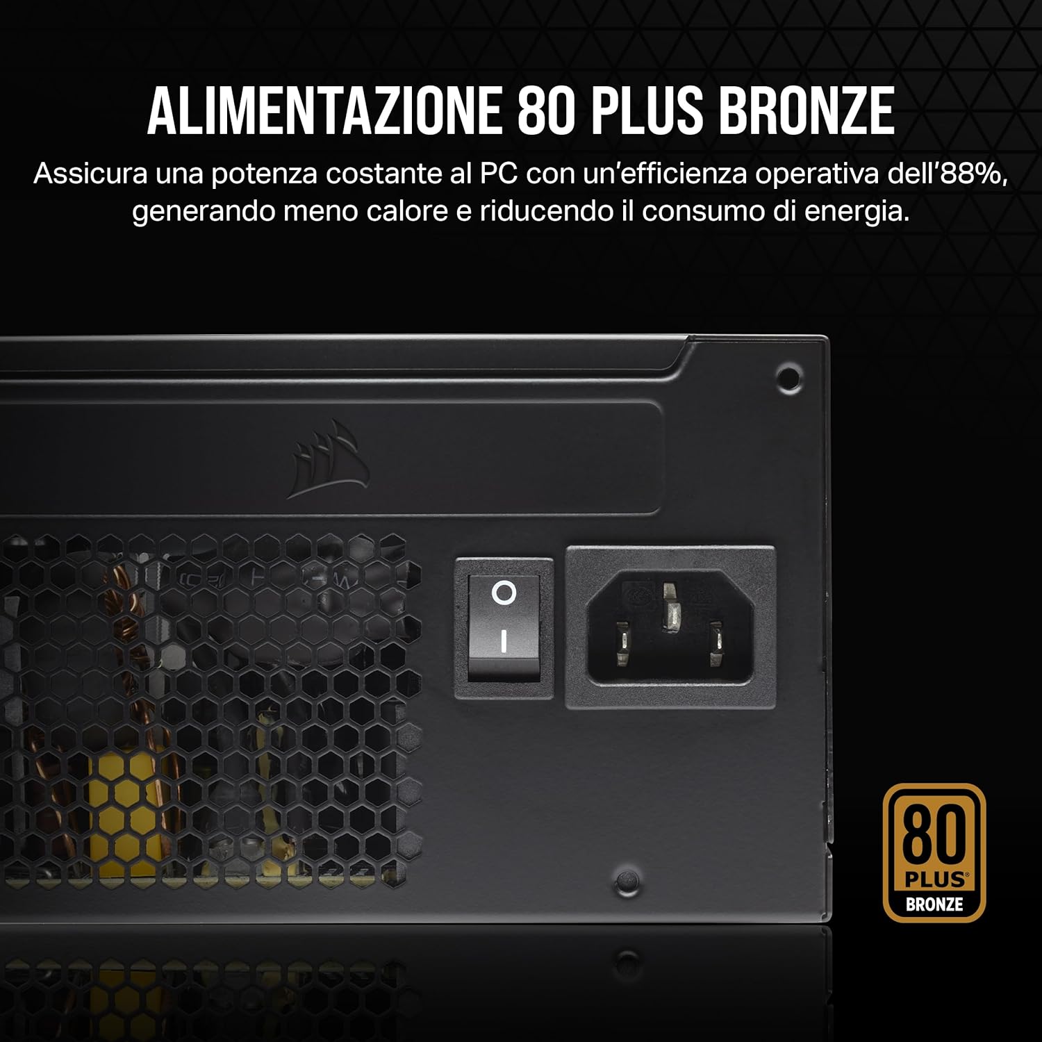 CORSAIR CX650 ATX 650W Alimentazione - Certificazione 80 PLUS Bronze - Bassa Rumorosit+á - Cavi con Guaina - Non Modulare - EU - Nero - Alimentatore - Immagine 3