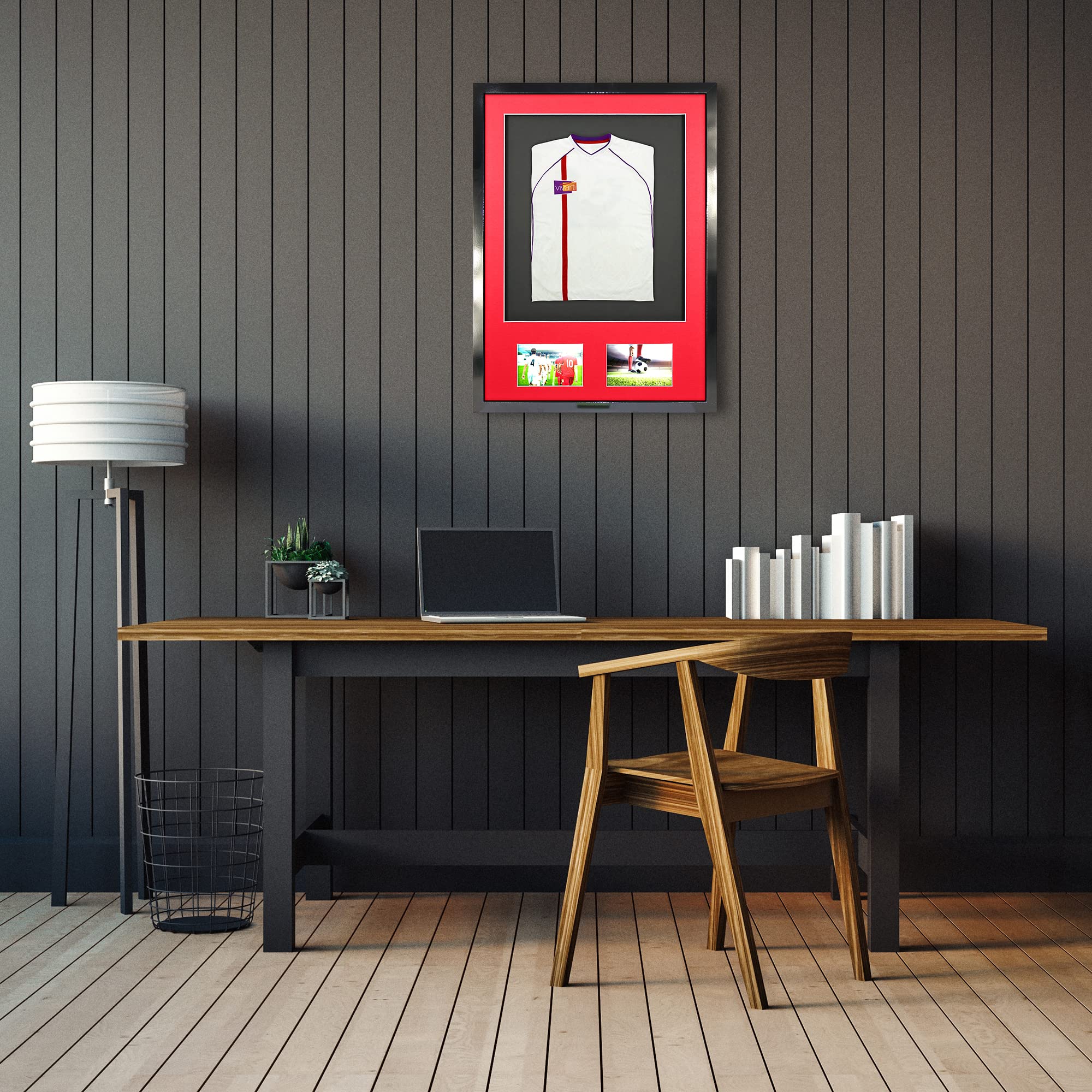 Cornice Per Maglie Sportive Vivarti 50x70 Cm - Fai Da Te 3D, Colore Rovere Con Fondo Bianco O Nero - 2