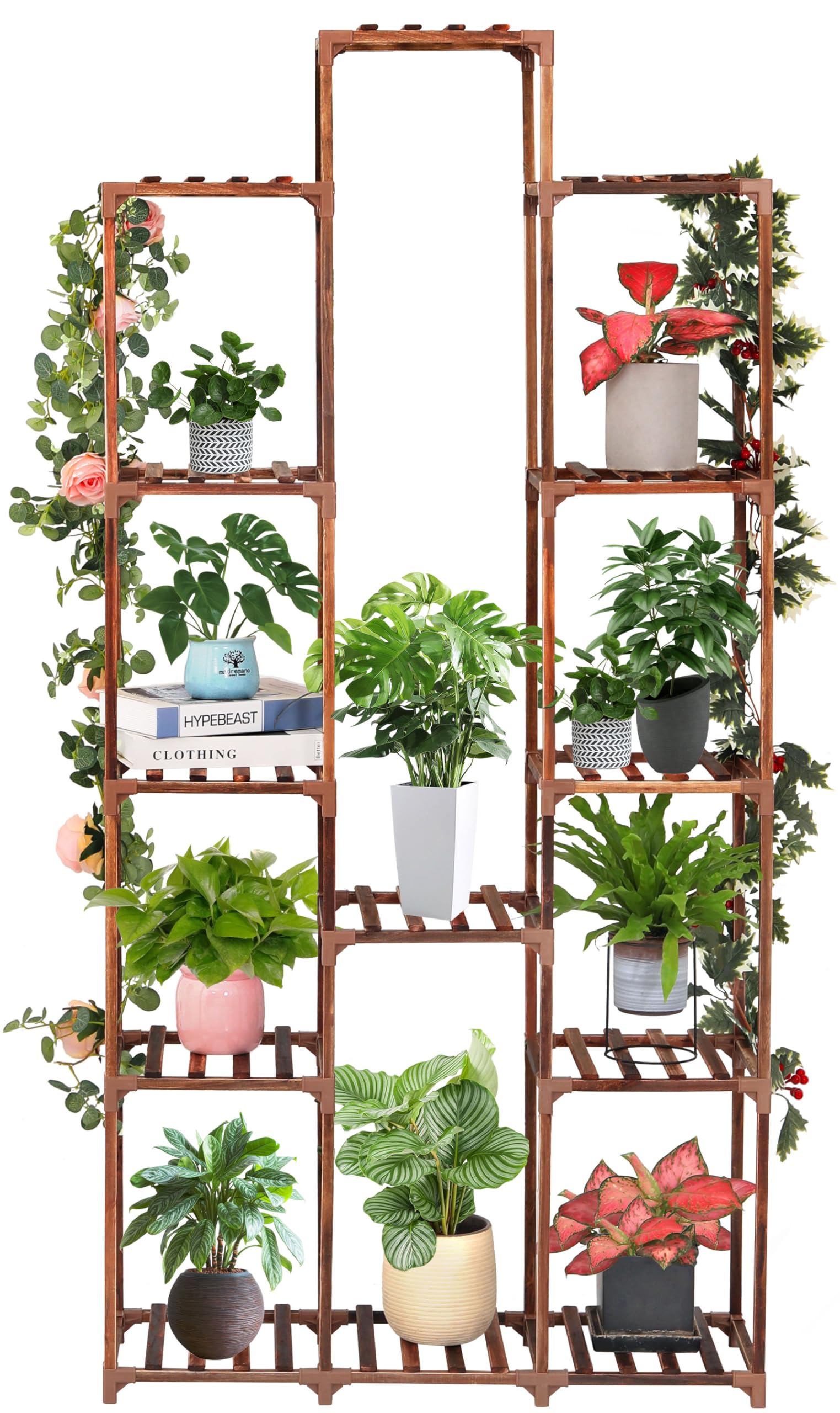 木製ラック・ウッドラック H.W.F PLANTER STAND HIGH HOMKIRT 19 Tier