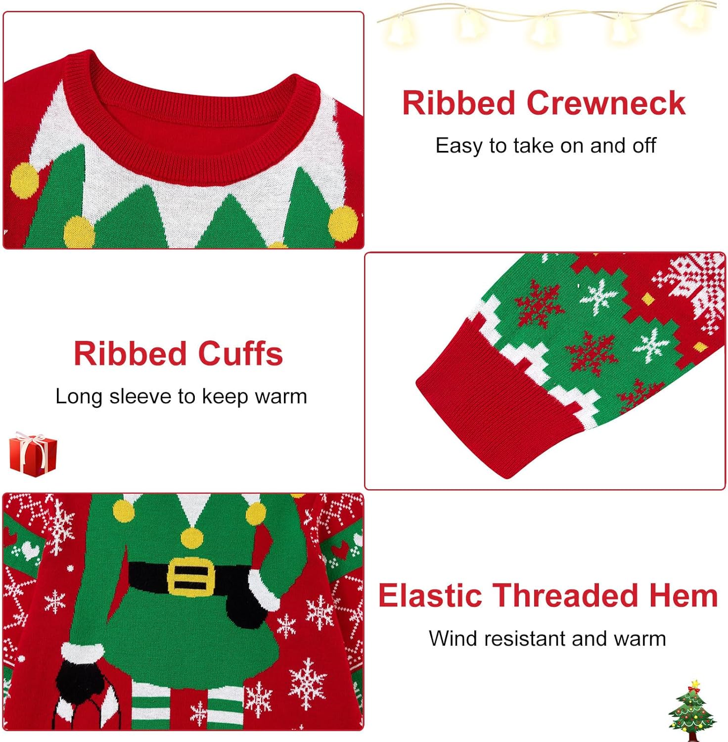 Funnycokid Kids Ugly Christmas Sweater Boys Girls Xmas Holiday Party Pullover Tops 3-12 Years - Image 5